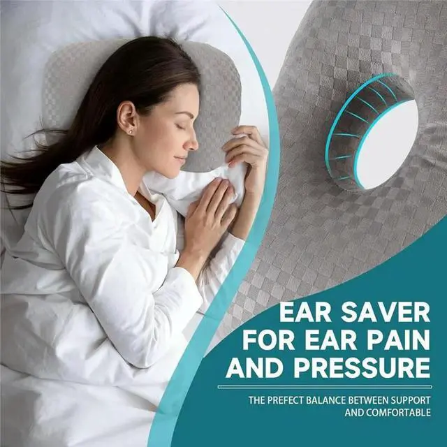 Alt view image 3 of 6 - Ear Piercing Pillow for Side Sleepers with an Ear Hole for CNH and Ear Pain Ear Inflammation Pressure Sores