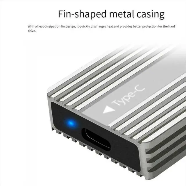 Main image of M.2 SSD Enclosure USB 3.2 Type-C l Case with Heat Dissipation Supports SATA/NVMe Dual Protocol Hard Disk Box C