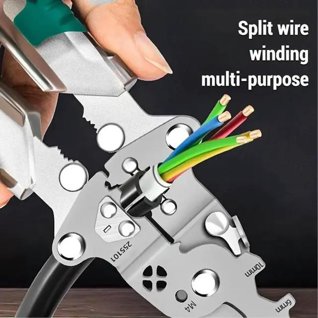 Alt view image 2 of 3 - Electrical Pliers, 2026 Upgrade Folding Stylus Screwdriver Wire Stripper,for Cutting and Pulling Wires Cable