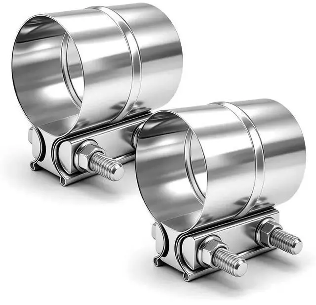 Main image of Muffler(2 Packs) 2.5" Exhaust Clamp, 2 1/2 Lap Joint Clamp 304 Stainless Steel For 2.5" Od To 2.64" For O D Exhaust Pipe