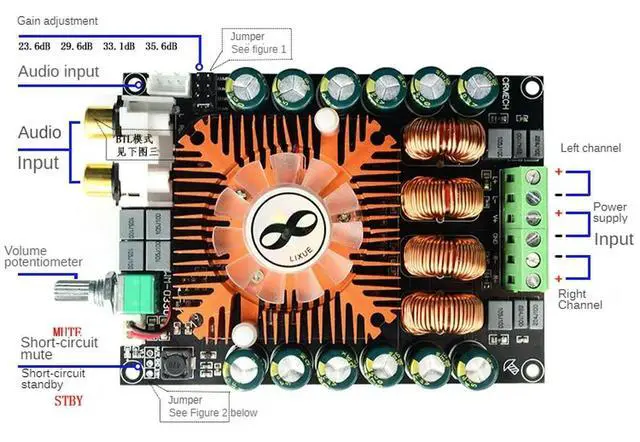 Alt view image 3 of 6 - TDA7498E high-power digital amplifier board 2.0HIFI stereo 160W * 2 supports BTL220W