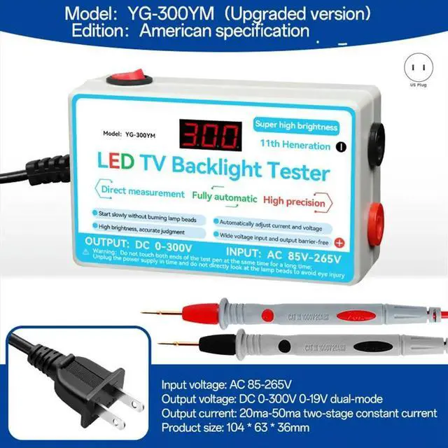 Alt view image 2 of 6 - Upgrade LED Lamp TV Backlight Tester Multipurpose LED Strips Beads Test Tool Measurement Instruments US Plug