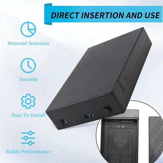 Alt view image 3 of 6 - 2.5/3.5 Inch HDD Case USB 3.0 External Hard Drive Box Tool-Free Install SATA to USB Hard Drive for Laptop US Plug