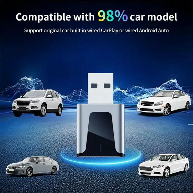 Main image of Mini CarPlay Adapter, 2 in 1 CarPlay & Android Auto Adapter Converts Factory Wired CarPlay to