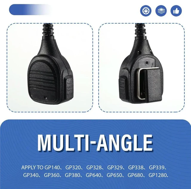 Alt view image 2 of 6 - Handheld Speaker PTT Mic for GP328 GP338 GP340 GP360 GP680 HT750 Mtx850Ls Mtx8250 Mtx9250 Radio Walkie Talkie