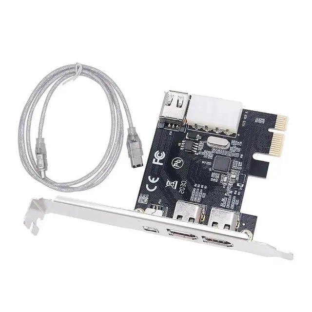 Alt view image 3 of 3 - PCI-E 1X To 16X 1394 DV Video Capture Card with 6 Pin To 4 Pin Firewire Adapter 3 Ports Free Driver Desktop Computer Accessory