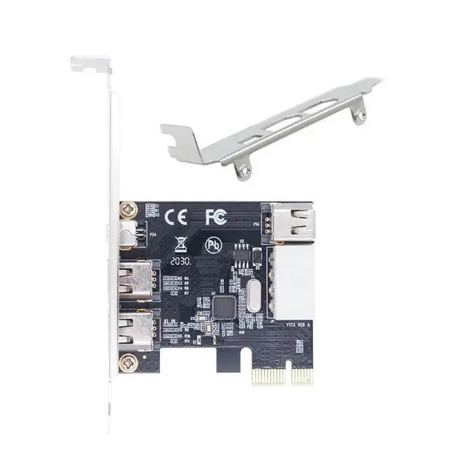 Alt view image 2 of 3 - PCI-E 1X To 16X 1394 DV Video Capture Card with 6 Pin To 4 Pin Firewire Adapter 3 Ports Free Driver Desktop Computer Accessory