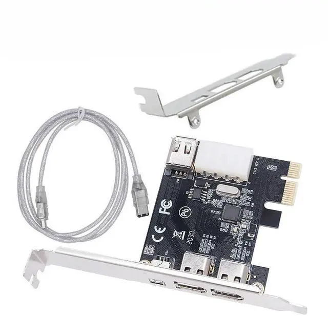 Main image of PCI-E 1X To 16X 1394 DV Video Capture Card with 6 Pin To 4 Pin Firewire Adapter 3 Ports Free Driver Desktop Computer Accessory
