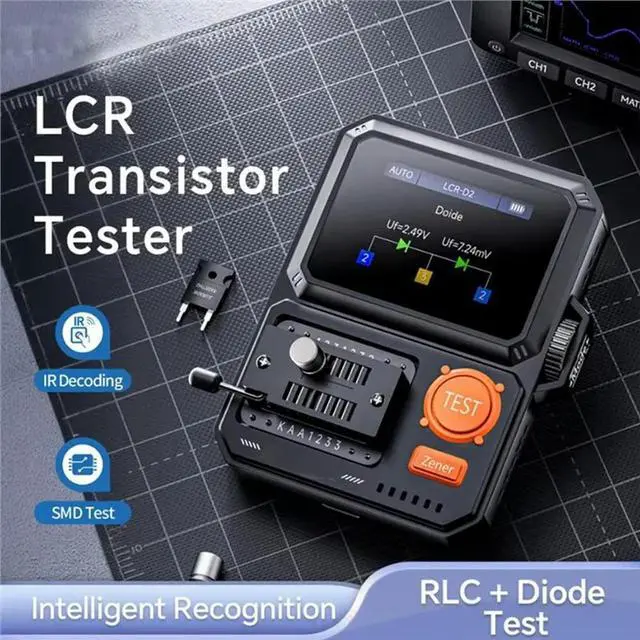 Alt view image 3 of 6 - LCR-D2 Transistor Tester Diode Triode Transistor Capacitance Meter Resistance LCR ESR Meter Multifunctional Tester Tool