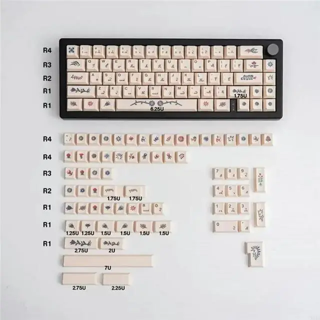 Alt view image 3 of 6 - 135PCS Mechanical Keyboard Keycaps With Voynich Manuscript Theme Heat Sublimated Keycap Replacement Thick PBT