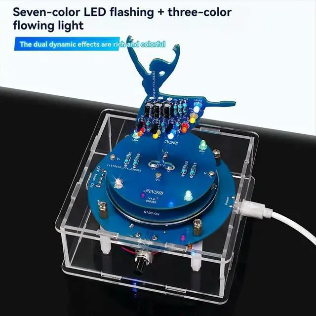 Alt view image 2 of 6 - Rotating Music Box DIY Electronic Kit Ballerina Girl Music Box with RGB LED Rotating Design for DIY Welding Practice