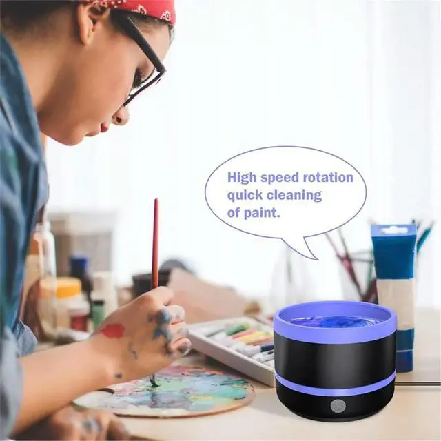 Alt view image 3 of 6 - Electric Paint Brush Cleaner Rinse Cup with 3mode,USB Artist Brush Cleaning Washer Rinser for Acrylic,Gouache Painting B
