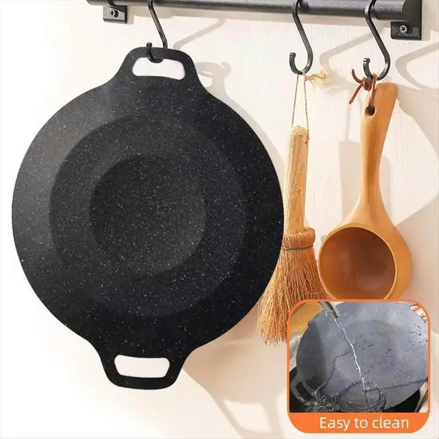 Alt view image 3 of 4 - 34CM Grill Pan Korean Round Non-Stick Barbecue Plate for Outdoor Travel Camping Frying Pan Barbecue Accessories