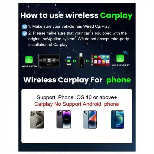 Alt view image 2 of 6 - Wired to Carplay & Android Auto 2 in 1 Dongle 2.4/5G Bluetooth 5.0 for Wired CarPlay Android Auto Cars