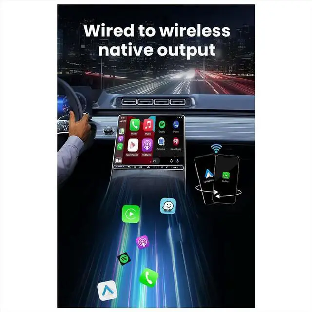 Main image of Wired to Carplay & Android Auto 2 in 1 Dongle 2.4/5G Bluetooth 5.0 for Wired CarPlay Android Auto Cars