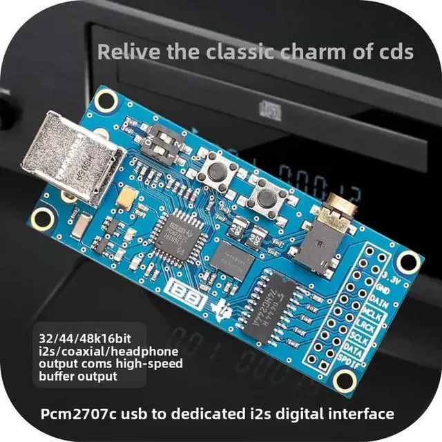 Main image of PCM2707C USB to I2S Digital Interface USB Sound Card DAC Compatible with Italian PCM2706 XMOS