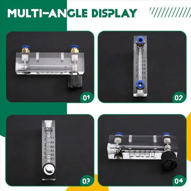 Main image of 4T 0.1-1L/MIN Acrylic Variable Area Flow Meter Adjustable Panel Mount Gas Rotameter Air Flow Rate Controller
