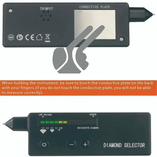 Alt view image 2 of 6 - Rechargeable Diamond Tester Pen with UV Light High Accuracy Electronic Jewelry Gem Selector for Novice and Expert