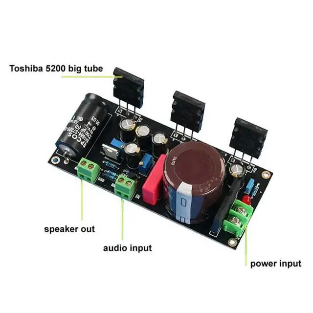 Alt view image 3 of 6 - DLHiFi 2pcs Hood 1969 25W Class A Power Amplifier Board Split With Voltage Stabilization Design 2SC5200 Large Tube