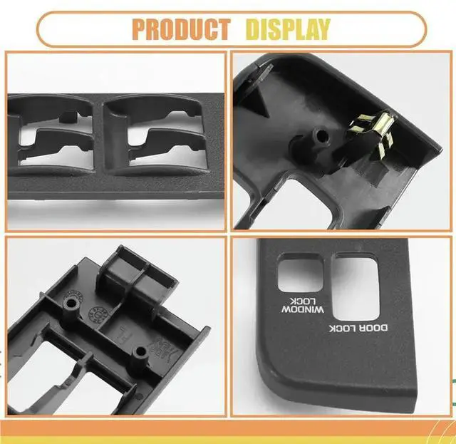 Alt view image 2 of 6 - 2X Front Armrest Panel Window Switch Bezel For Toyota Land Cruiser 1991-1997 Door Window Switch Cover L 74232-60070-B0