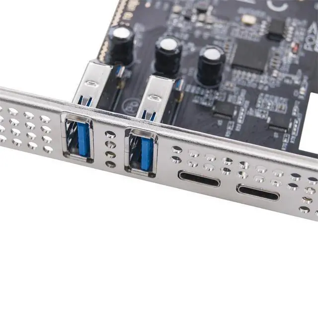 Alt view image 3 of 6 - PCIE USB Type C Expansion Card Adapter HUB 2Port USB-C + 2Port USB3.2 GEN1 5Gbps Riser Card with Low Profile Bracket for Desktop