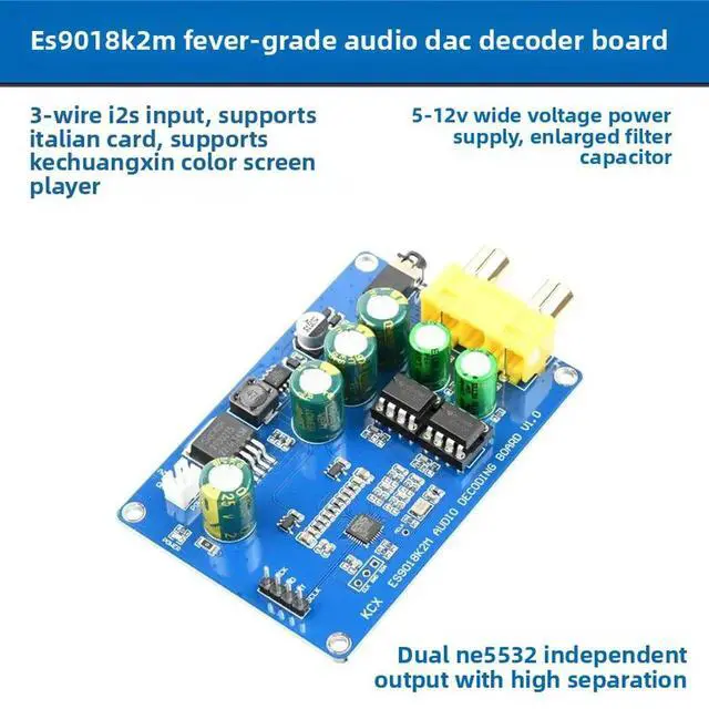 Alt view image 3 of 6 - ES9018K2M Audiophile Grade I2S Hi-Fi Audio DAC Decoder Board