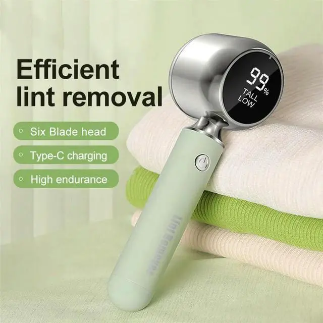 Alt view image 2 of 6 - Rechargeable Lint Shaver for Home Use with Digital Display Electric Lint Remover for Cloth Pilling Removes Stubborn Lint