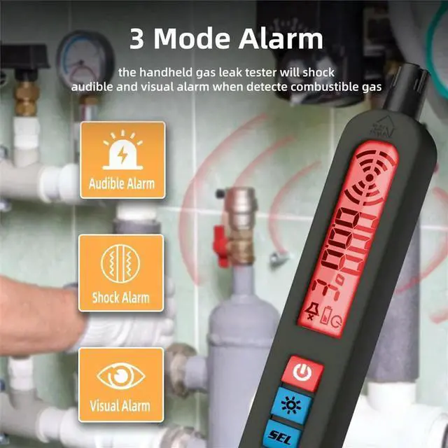 Main image of Rechargeable Carbon Dioxide and Combustible Gas Detector Natural Gas and Coal Gas Leak Alarm Temperature Gauge