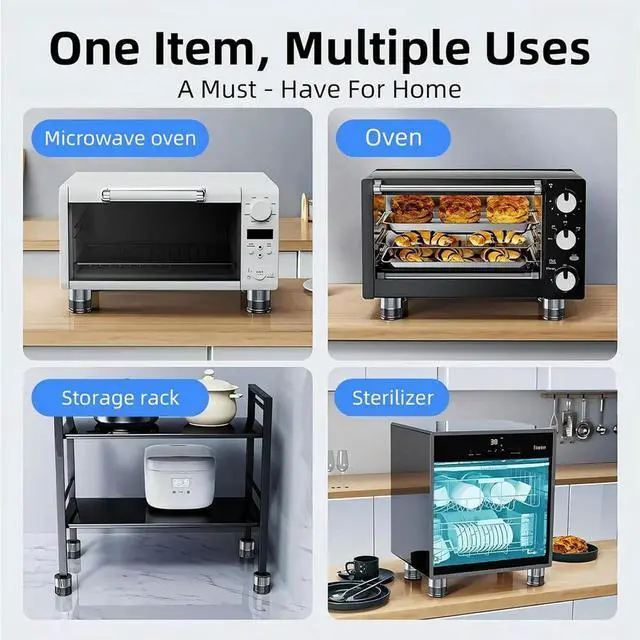 Alt view image 3 of 3 - 4 Pack Adjustable Microwave Riser Pads Heavy Duty Universal Appliance Feet for Microwave/Oven/Sofa/Furniture
