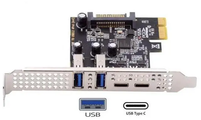 Main image of PCIE To USB 3.2 Gen1 5Gbps Expansion Card PCI Express 1x 4X 8X 16X Board 2 USB 2 Type C Extend Adapter Computer USB Converter
