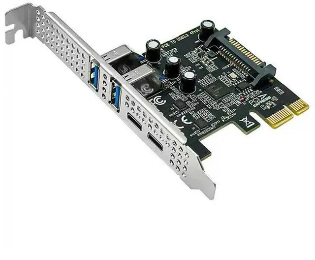 Alt view image 3 of 6 - PCIE To USB 3.2 Gen1 5Gbps Expansion Card PCI Express 1x 4X 8X 16X Board 2 USB 2 Type C Extend Adapter Computer USB Converter