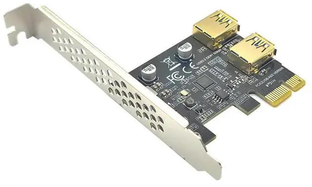 Main image of USB 3.2 GEN1 5Gbps PCIE Card PCI Express 2.0 X1 To USB3 Expansion Adapter PCI-E USB Riser Card Gold 2 Port USB3.0 for Desktop PC