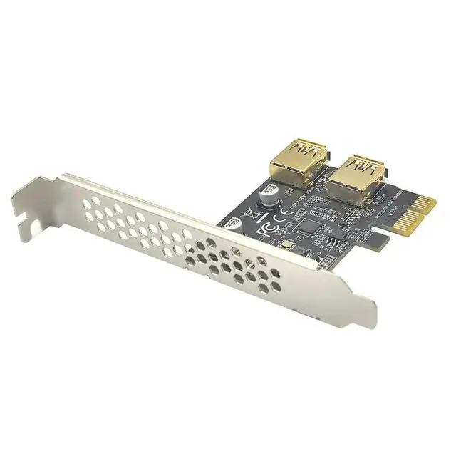 Alt view image 2 of 6 - USB 3.2 GEN1 5Gbps PCIE Card PCI Express 2.0 X1 To USB3 Expansion Adapter PCI-E USB Riser Card Gold 2 Port USB3.0 for Desktop PC