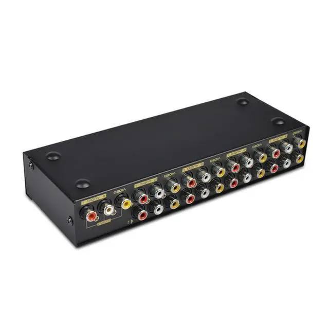 Alt view image 2 of 6 - 2025 8-Way AV Switch RCA Switcher 8 in 1 out Composite Video L/R Selector Box for DVD