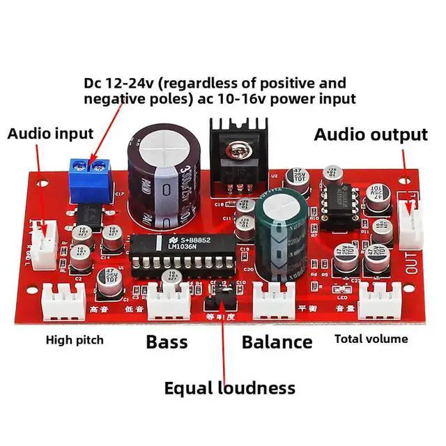 Alt view image 3 of 6 - HiFi Audio Amplifier Preamplifier Board Tone Board Front Board High and Low Balance Adjustment Amplifier Module