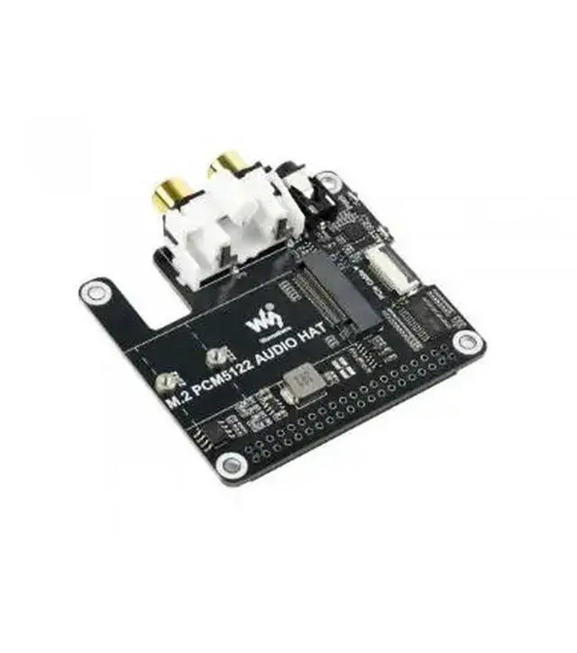 Alt view image 3 of 3 - Waveshare M.2 PCM5122 AUDIO HAT,PCIe To M.2 HAT With I2S Audio Extension For Raspberry Pi,Supports NVMe Protocol Solid State