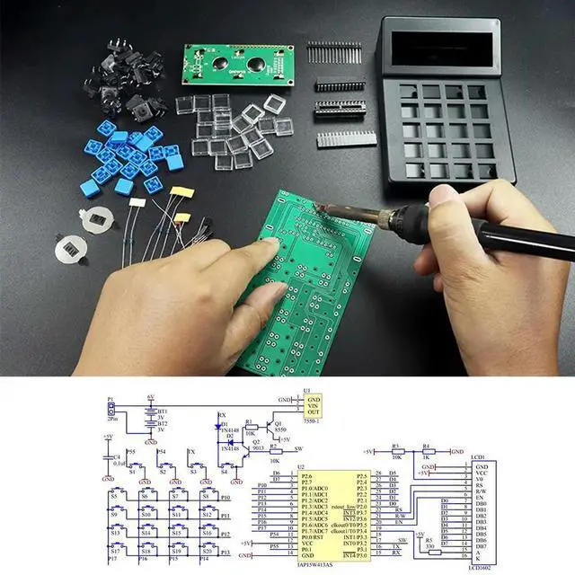 Alt view image 2 of 6 - diy electronic calculator kits 51 microcontroller soldering practice experiment LCD1062 display