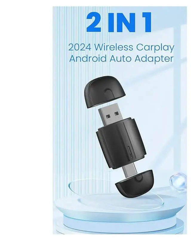 Main image of CarPlay Android Auto Adapter 5Ghz Type-C/USB Plug and Play 2in1 Dongle for Audi Benz Volvo VW Toyota Skoda