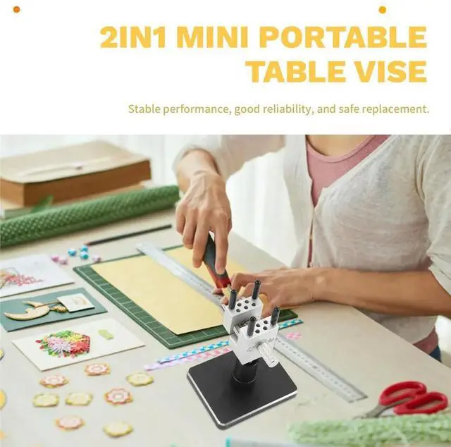 Alt view image 2 of 6 - 2in1 Mini Table Vise, Micro-Bench Vise for Model Building Precision Clamp Scale Model Fixing Tool DIY Accessary