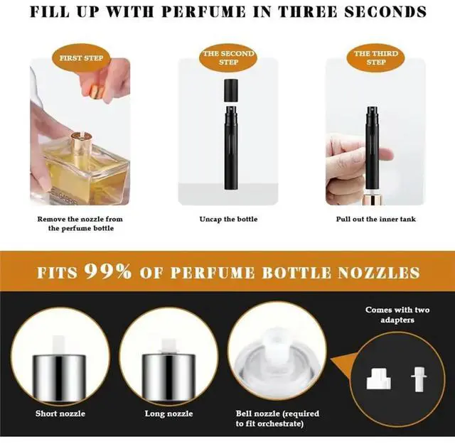 Alt view image 3 of 6 - 10ml Perfume Travel Refille, 3PCS Perfume Travel Refille Bottle,Bottom-Filling Fragrances Perfumes Bottle