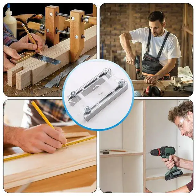 Main image of 2 in 1 Slotting Bracket Fasteners Slotting Guide Base Tool Adapter for Woodworking Furniture DIY Concealed Connector
