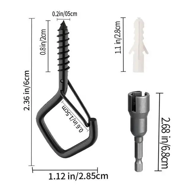 Alt view image 3 of 3 - 30pcs Screw Hooks for Hanging Outdoor String Lights with Safety Buckle, for Plants & Patio Lights with 1 Nut Driver
