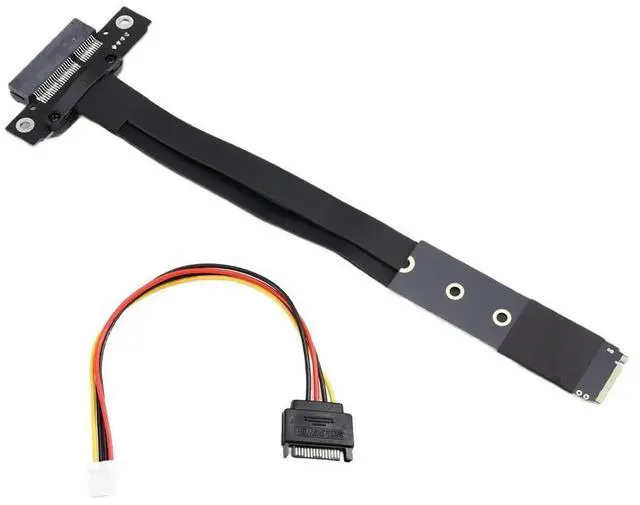 Alt view image 3 of 3 - M2 to PCIE Riser PCIe X4 PCI-E3.0 4x to M.2 NVMe M Key 2280 Riser Card M2 Key-M PCI-Express Extension Cord 32G/Bps