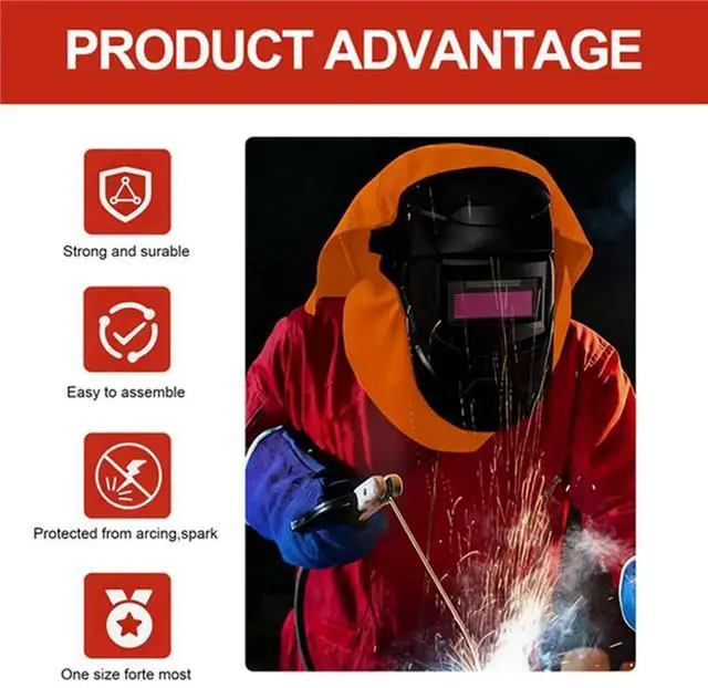 Main image of 2Pcs Welding Helmet Cover and Helmet Bib Set, Welding Accessories with Press Fit Seal for Neck Protection, Fits Most B