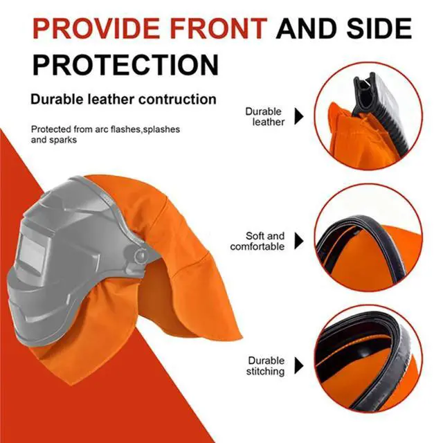 Alt view image 3 of 6 - 2Pcs Welding Helmet Cover and Helmet Bib Set, Welding Accessories with Press Fit Seal for Neck Protection, Fits Most B