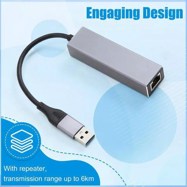 Alt view image 2 of 6 - 1000Mbps Ethernet Lan Adapter USB Type C Gigabit Ethernet Adapter USB 3.0 Network Card to RJ45 Lan Hub for Desktops PC