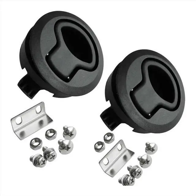 Alt view image 2 of 6 - 4PCS Boat Slam Latch Flush Pull Slam Latches Round Plastic Round for RV Boat Door Hatch Cabinet Pull Locking