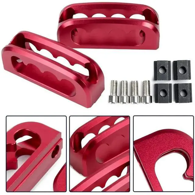 Alt view image 2 of 6 - For 2005-2025 Tacoma Gladiator 2Pcs Aluminum Truck Bed Rail Cleats Tie Down Anchors