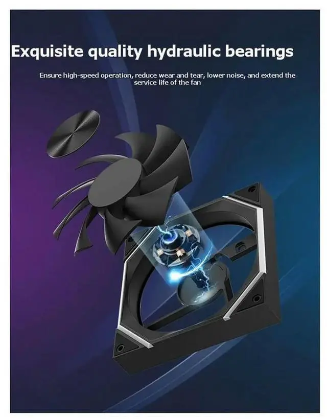 Main image of 140mm ARGB Case Fan 14CM PC Cabinet Cooler Silent 6-30dBa 89CFM Big Airflow Support 5V ARGB SYNC Forward