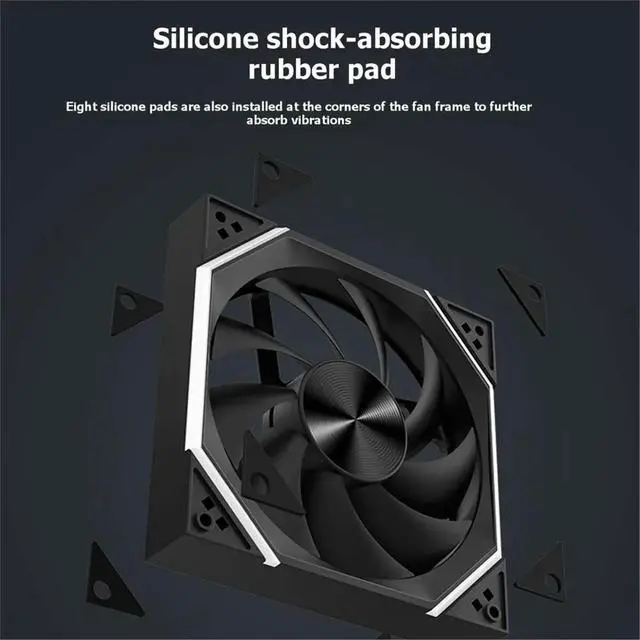 Alt view image 2 of 6 - 140mm ARGB Case Fan 14CM PC Cabinet Cooler Silent 6-30dBa 89CFM Big Airflow Support 5V ARGB SYNC Forward